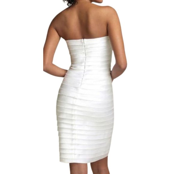 BCBGMaxAzria White Lazer Cut Dress NWT Size 2 - Picture 2 of 3